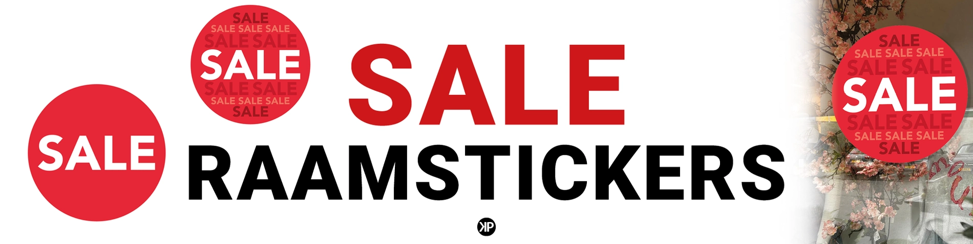 Sale raamstickers, korting winkelstickers